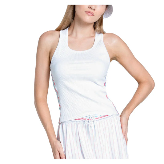 Women's Revival Rib Tennis Tank White