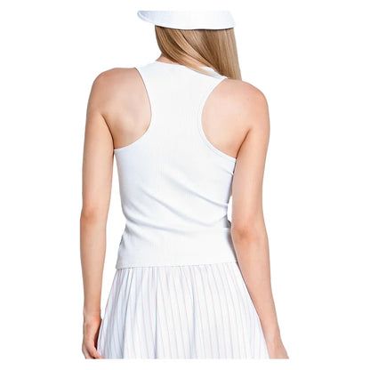 Women's Revival Rib Tennis Tank White