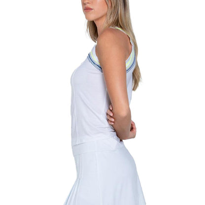 Women's Steel Going Tie Back Tennis Tank White
