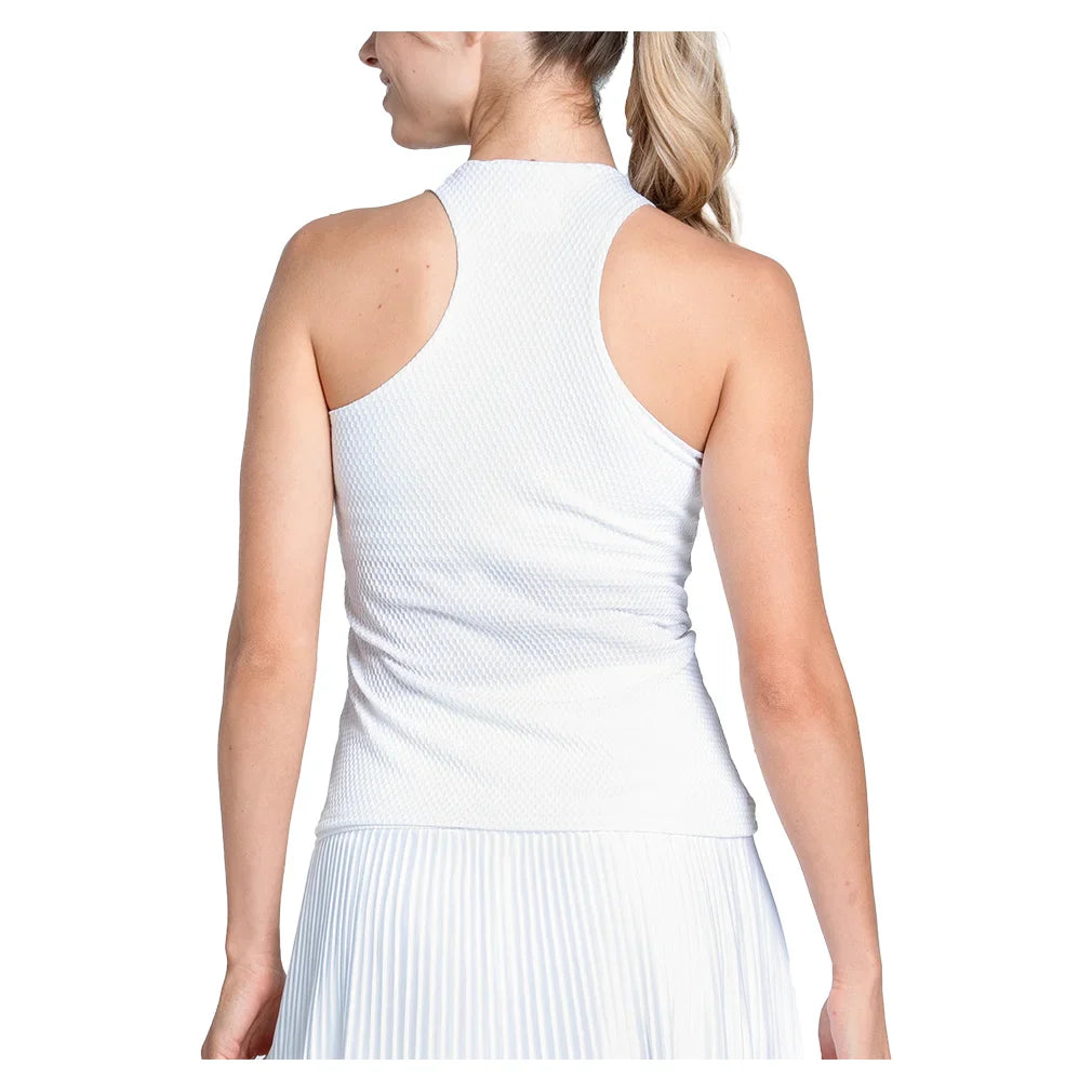 Women's Retro Revival Tennis Tank with Bra White