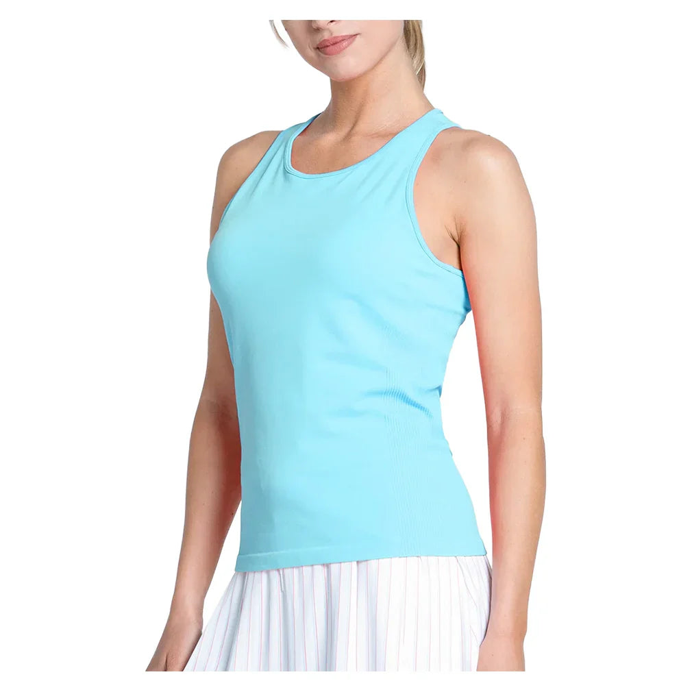 Women's Seamless High Neck Tennis Tank with Bra Bahama