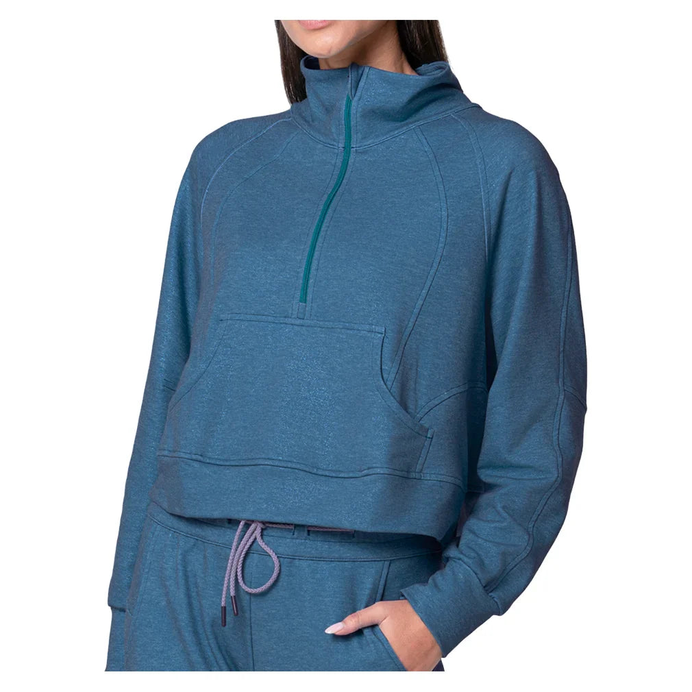 Women's 1/4 Zip Heather Long Sleeve Tennis Top