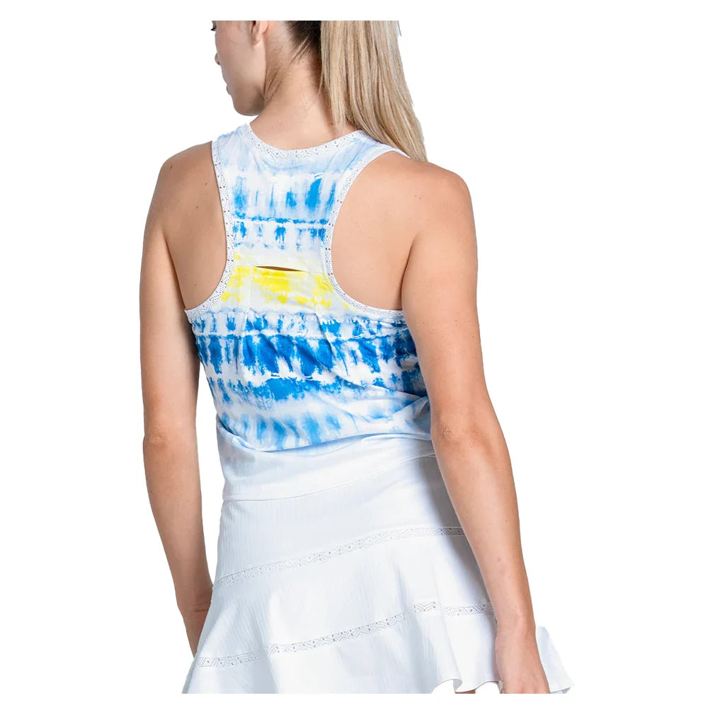 Women's Shibori Wave Tennis Tank Royal