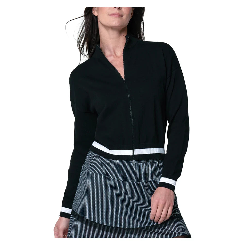 Women's Rally Mock Neck Tennis Cardigan