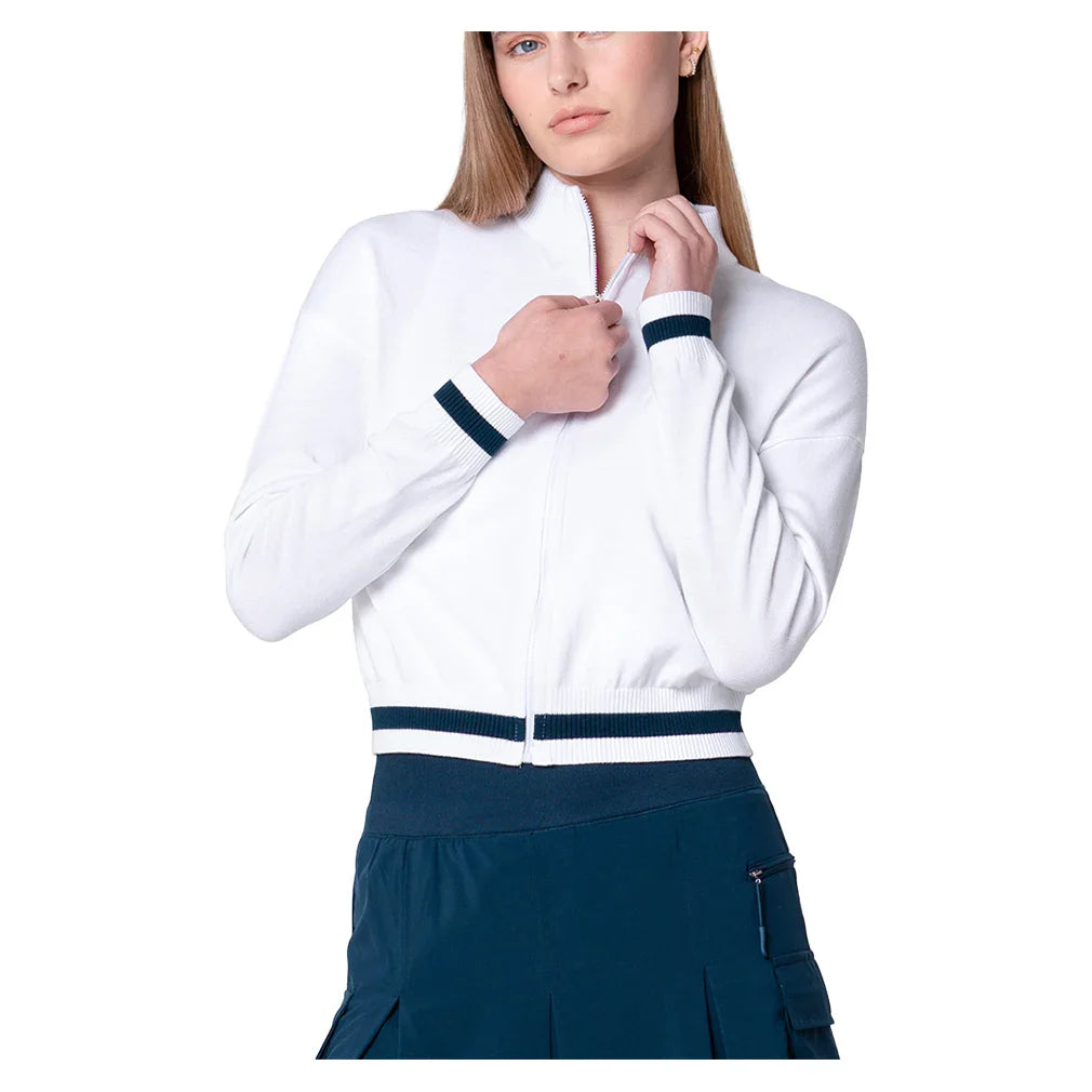 Women's Rally Mock Neck Tennis Cardigan