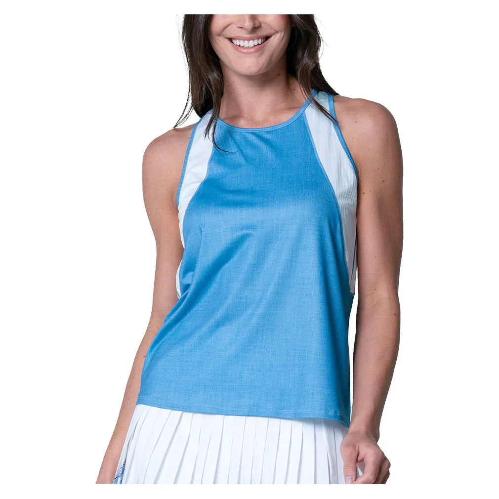 Women's Linen Play Tennis Tank Periwinkle