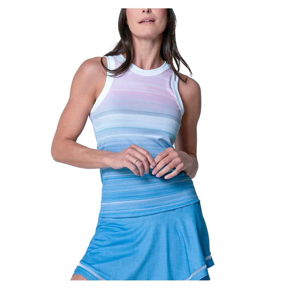 Women's Linen Vision Tennis Tank Periwinkle