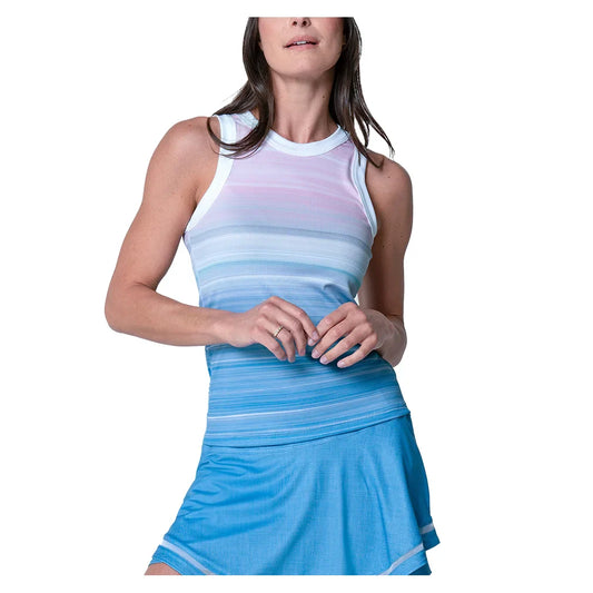 Women's Linen Vision Tennis Tank Periwinkle