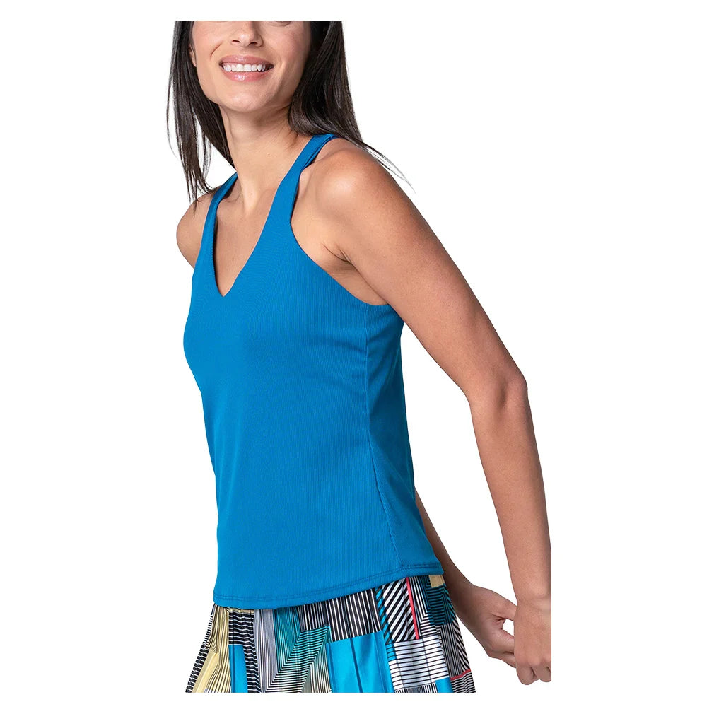 Women's Clubhouse Tennis Tank with Bra Electric Blue