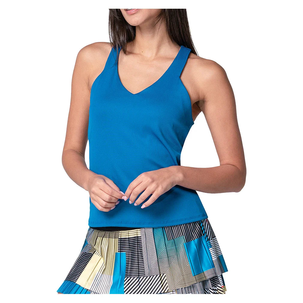 Women's Clubhouse Tennis Tank with Bra Electric Blue