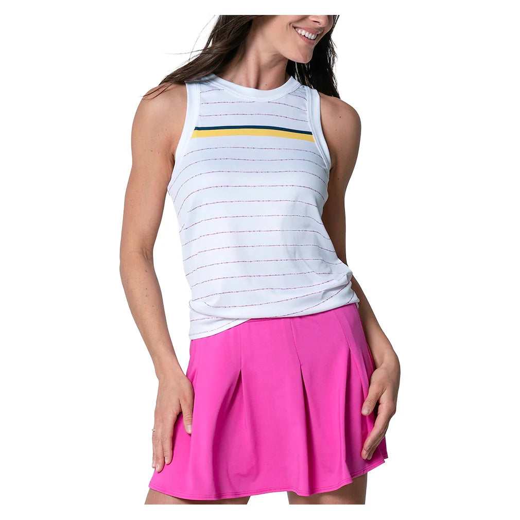 Women's Love Set Tie Back Tennis Tank White