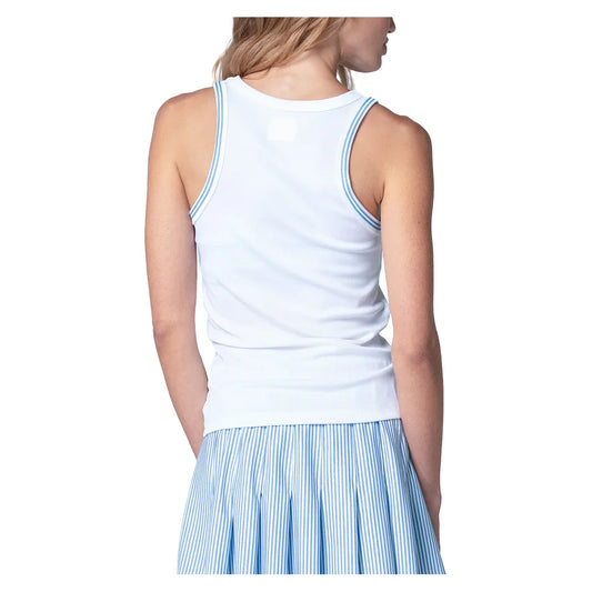 Women's Linen Streak Tennis Tank White