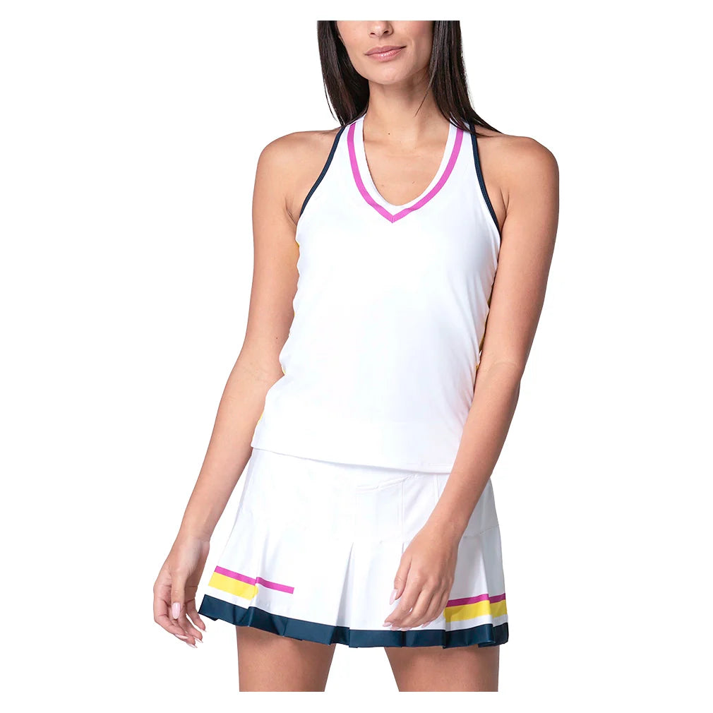 Women's Love Bound Tennis Tank with Bra White