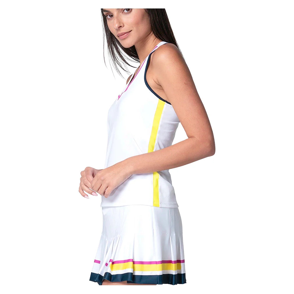 Women's Love Bound Tennis Tank with Bra White