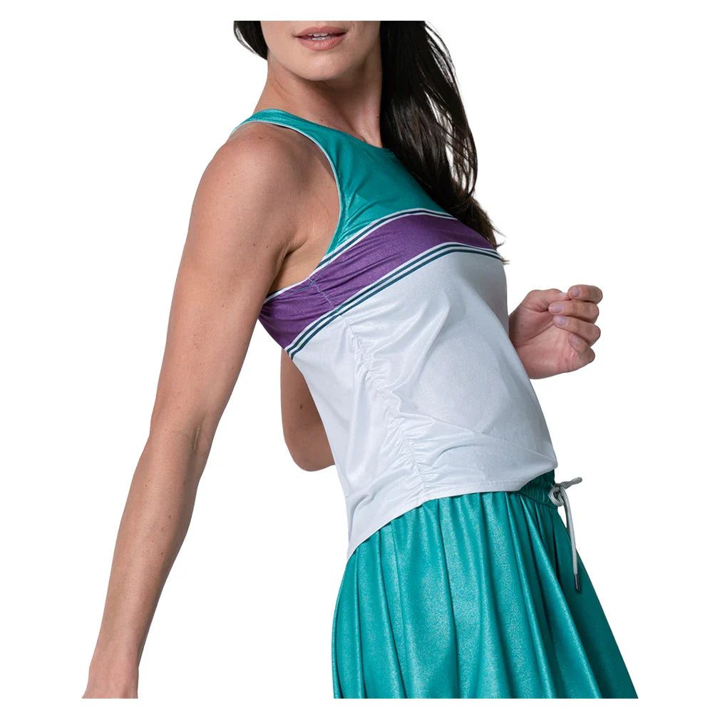 Women's Chroma Stripe Cinch Tennis Tank White