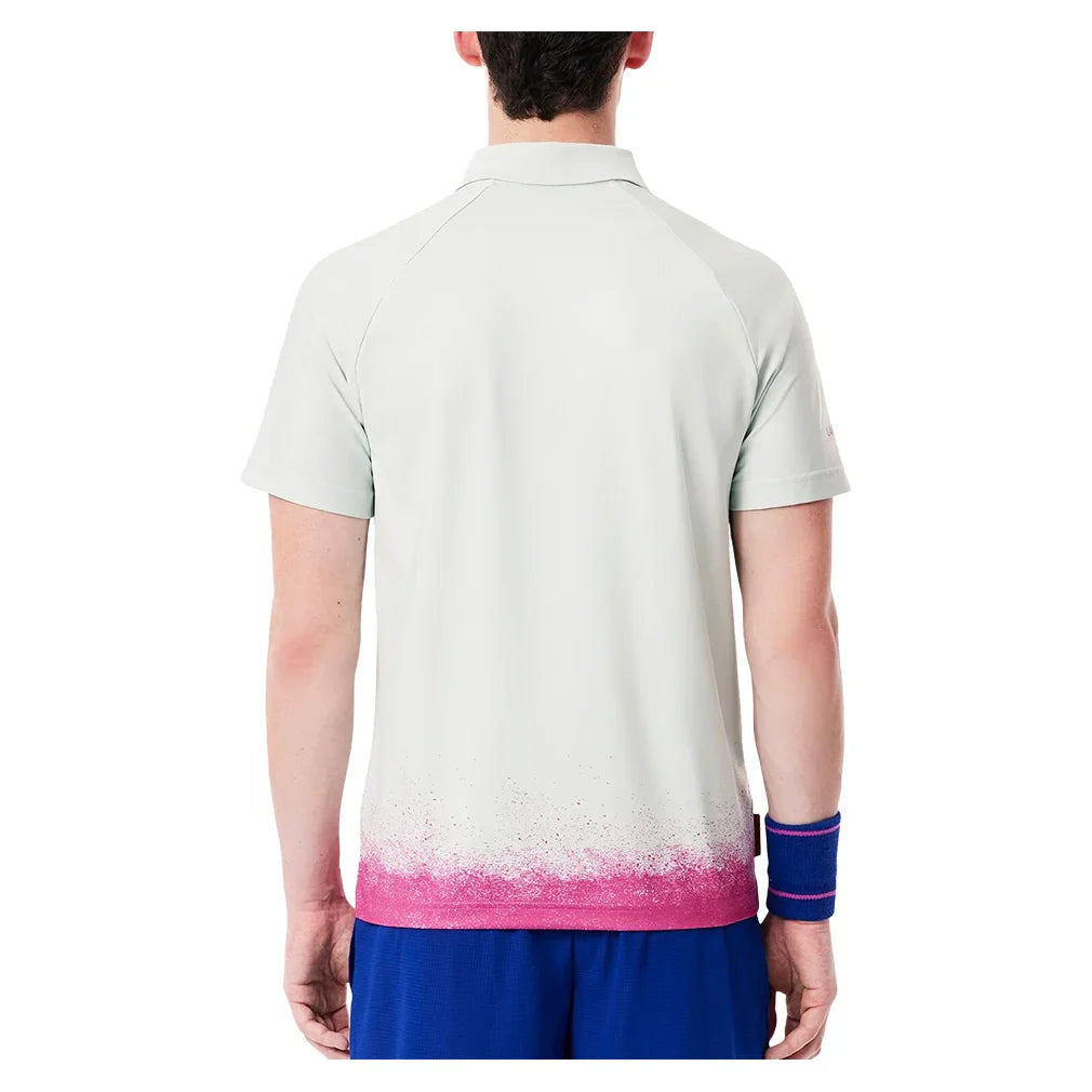 Men's Roland Garros Medvedev On Court Mesh Tennis Polo Pale Green and Malva