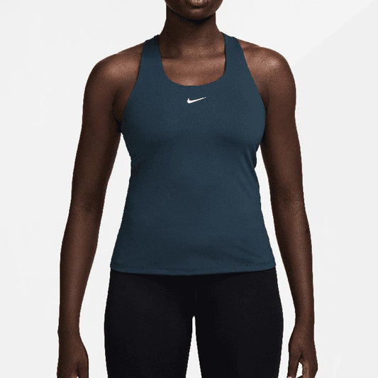 Women's Swoosh Medium-Support Padded Sports Bra Tank Armory Navy and White