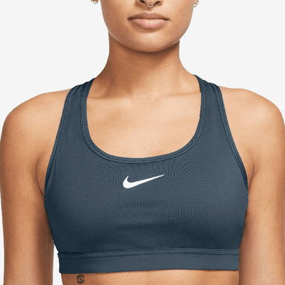 Women's Swoosh Medium Support Padded Sports Bra Armory Navy and White