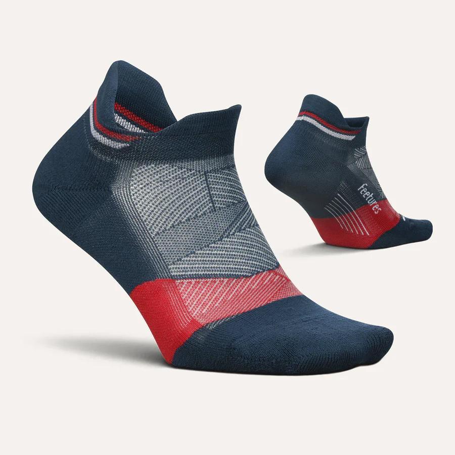 Elite Light Cushion No Show Tab Socks USA Navy