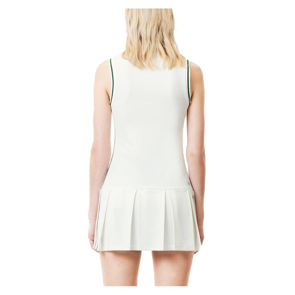 Women's Tennis Dress with Removable Pique Shorts White and Sinople
