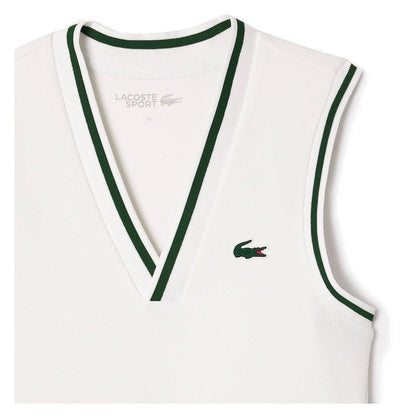 Women's Tennis Dress with Removable Pique Shorts White and Sinople