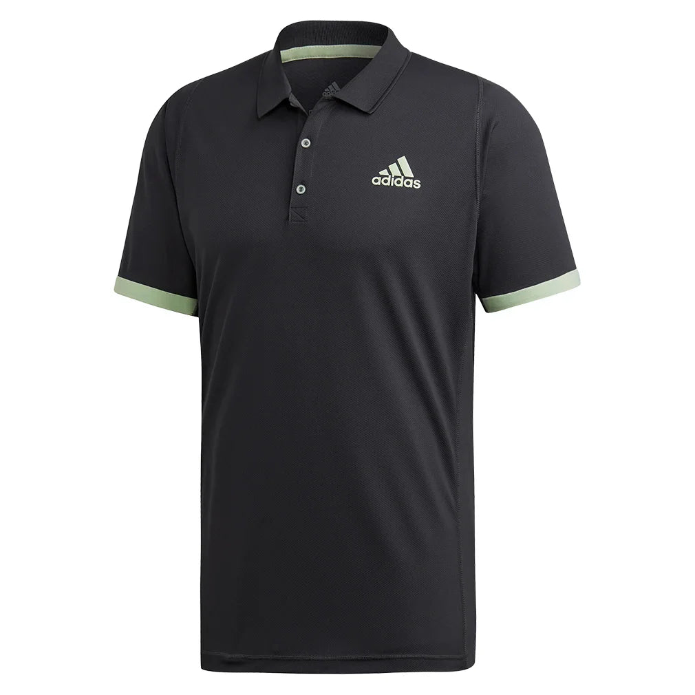 Men's NY Tennis Polo Carbon and Glow Green