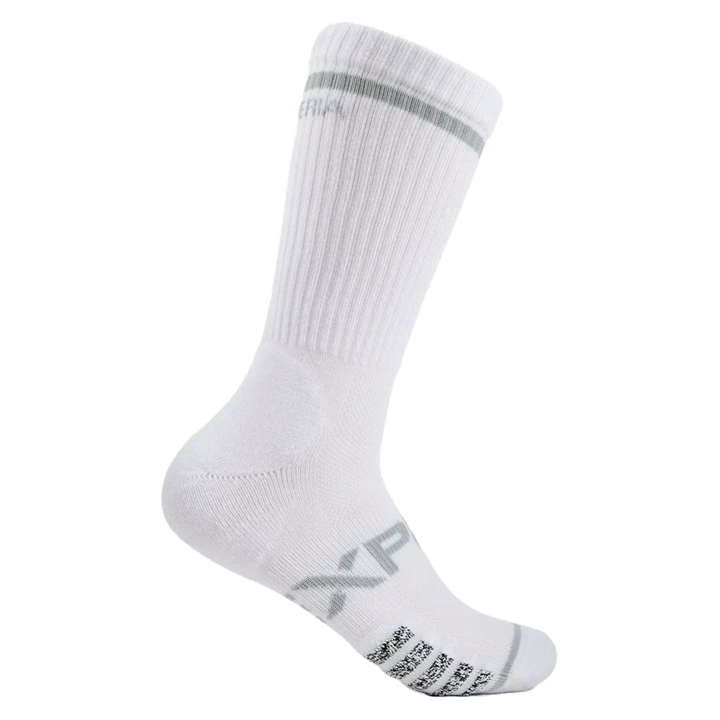 Experia Light Cushion Crew Tennis Socks White