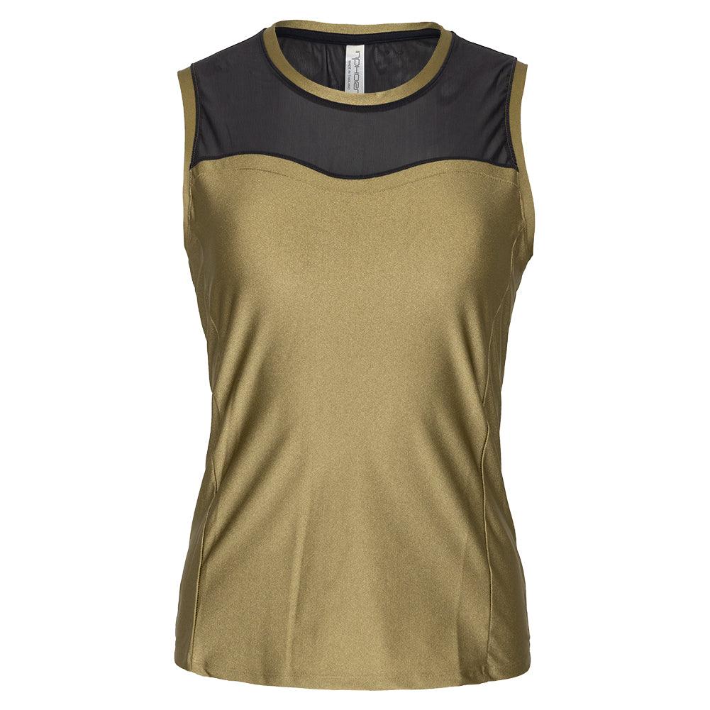 Women's Elise Tennis Tank Golden Green and Black