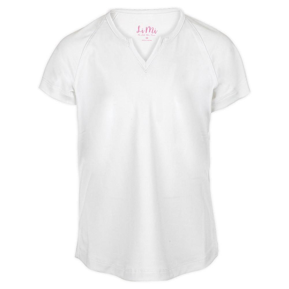 Girls' Notched Collar Tennis Top White