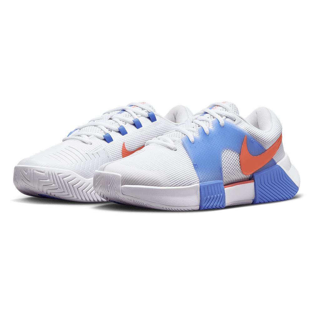 Women's Zoom GP Challenge 1 Tennis Shoes White and Lt Wild Mango