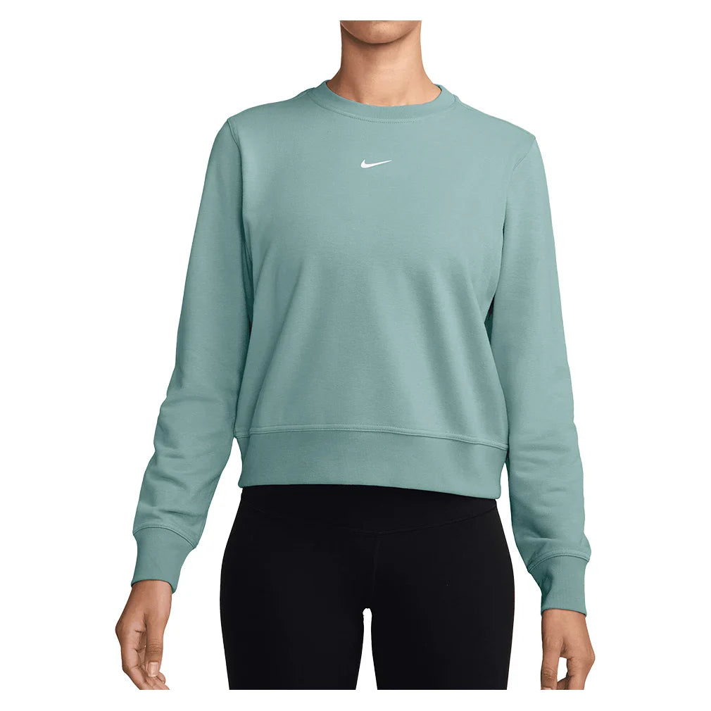 Women's One Dri-FIT Crew-Neck French Terry Sweatshirt Cannon and White