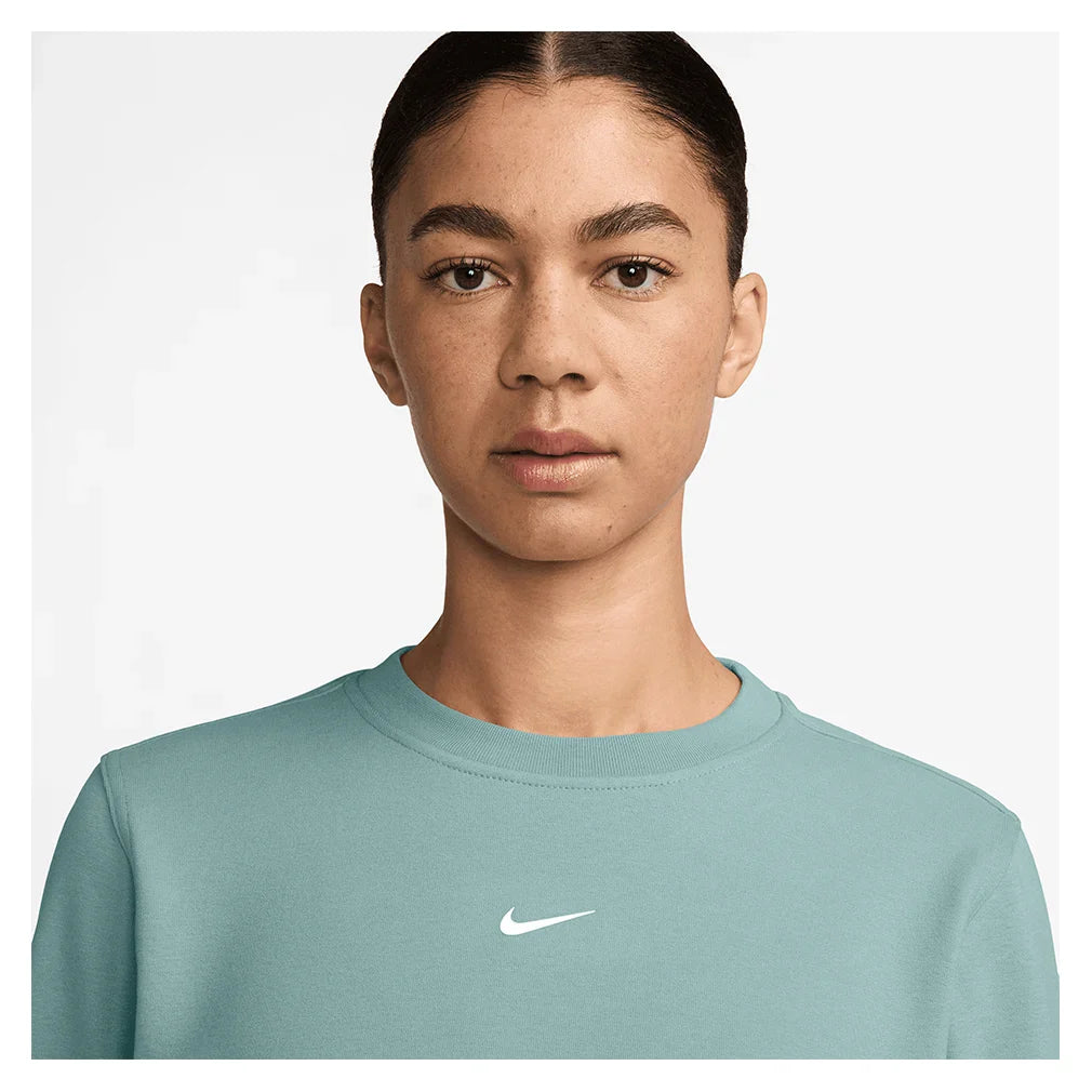 Women's One Dri-FIT Crew-Neck French Terry Sweatshirt Cannon and White