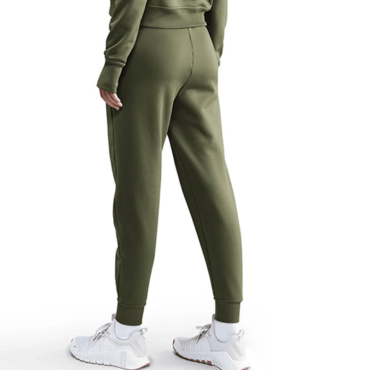 Women's Therma-FIT One High-Waisted 7/8 Joggers Medium Olive and White