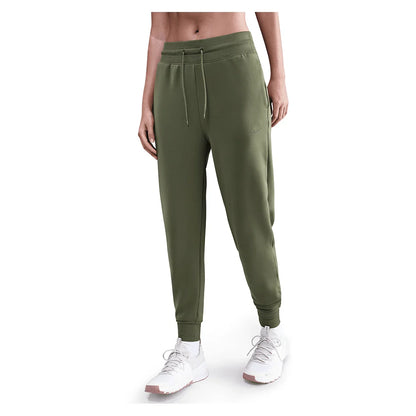 Women's Therma-FIT One High-Waisted 7/8 Joggers Medium Olive and White