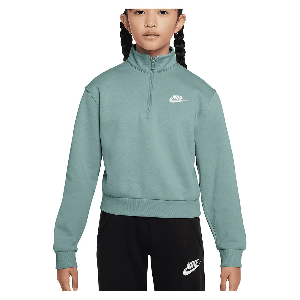 Girls' Sportswear Club Fleece 1/2-Zip Long-Sleeve Top