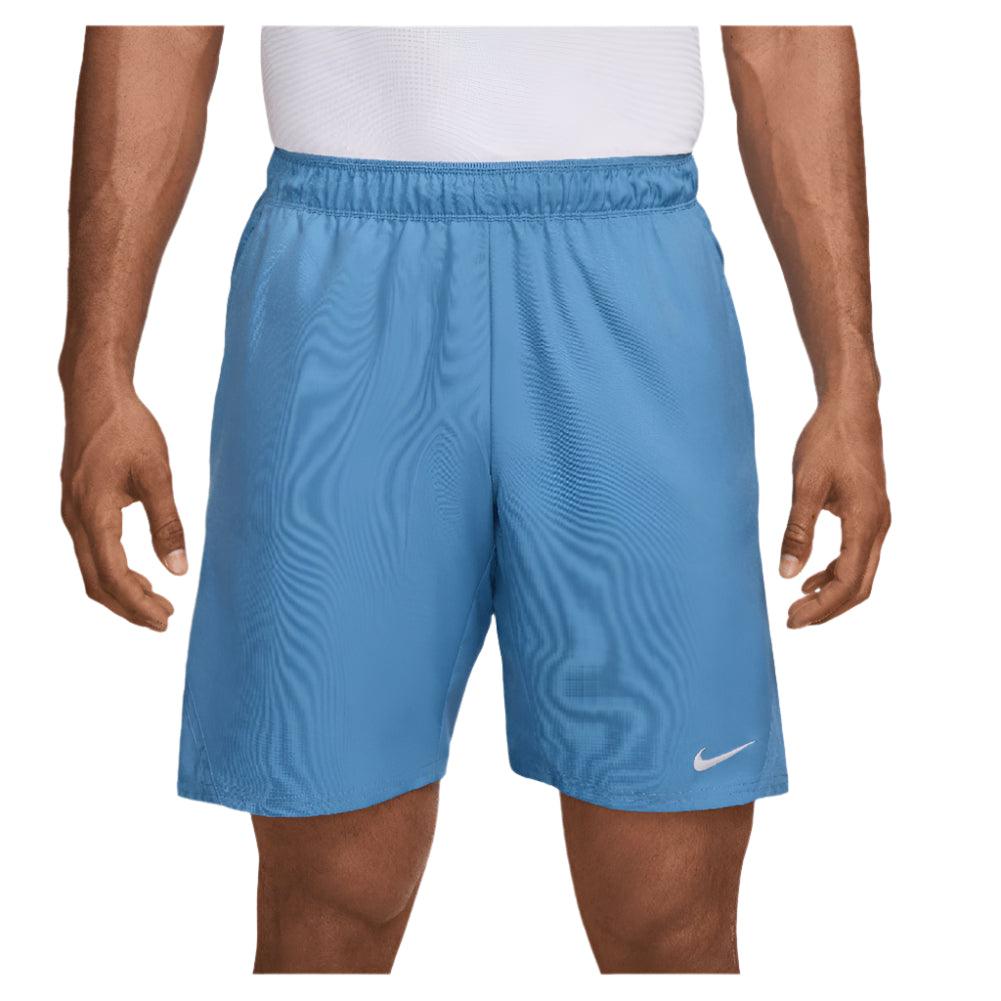 Men's Dri-FIT Victory 9 Inch Tennis Short Blue Beyond and White