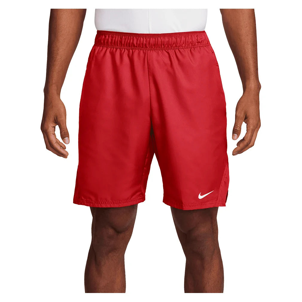 Men's Court Dri-FIT Victory 9 Inch Tennis Short University Red and White