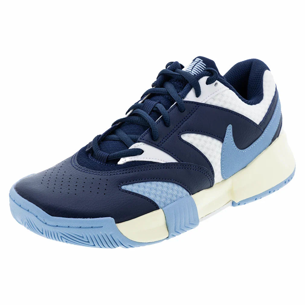 Men's Court Lite 4 Tennis Shoes White and Psychic Blue