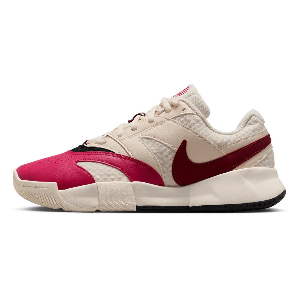 Women's Court Lite 4 Tennis Shoes Pale Ivory and Team Red