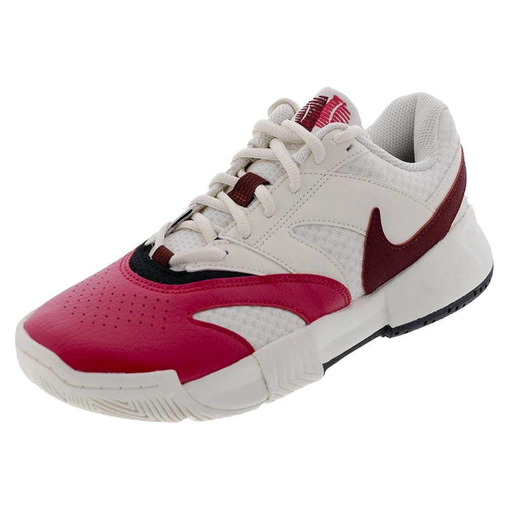 Women's Court Lite 4 Tennis Shoes Pale Ivory and Team Red