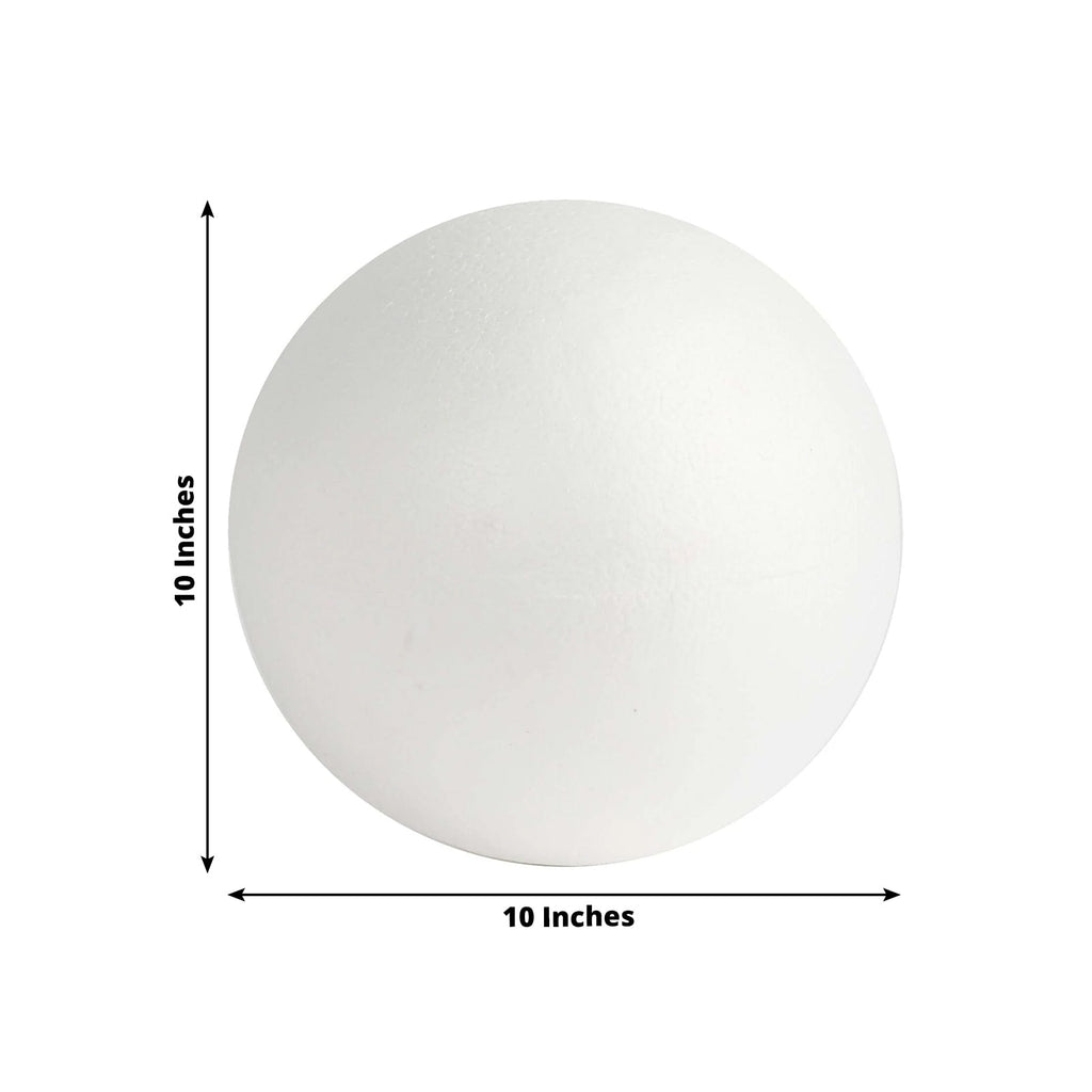 2 Pack 10â€ White StyroFoam Foam Balls For Arts, Crafts and DIY