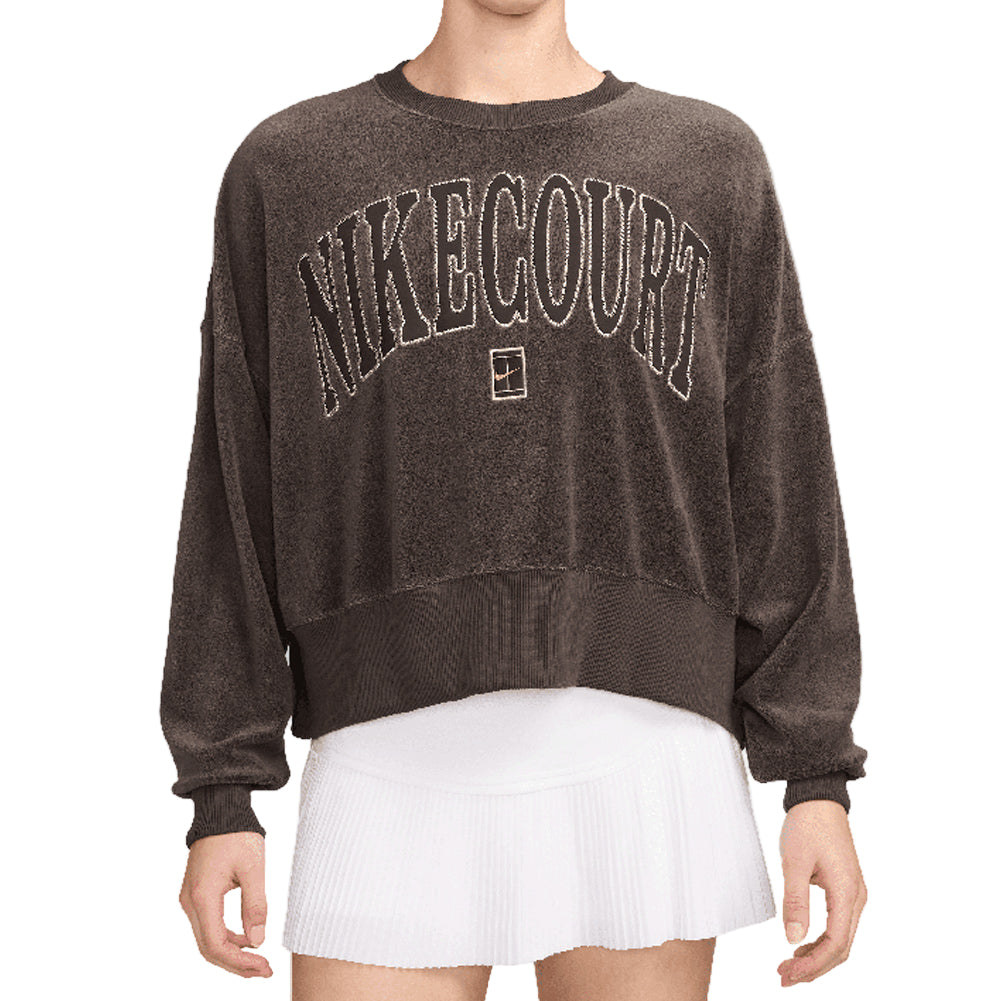 Women's Court Heritage Oversized Crew Neck Graphic Tennis Sweatshirt