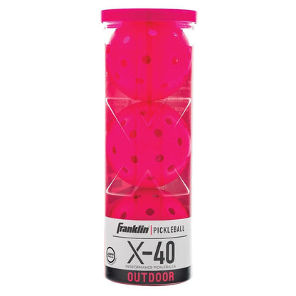 X-40 Outdoor Pickleballs 3 Pack Pink