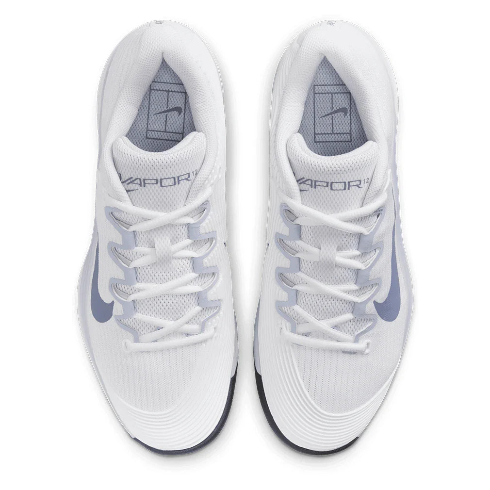 Women's Zoom Vapor 12 Tennis Shoes White and World Indigo