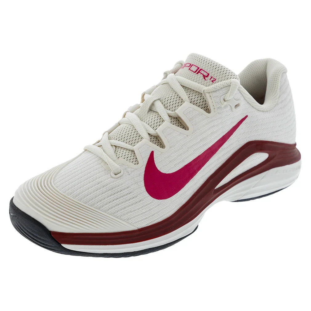 Women's Zoom Vapor 12 Tennis Shoes Pale Ivory and Rush Pink