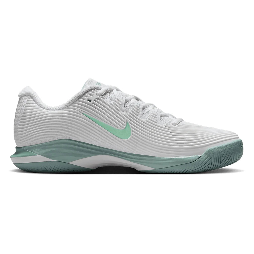Women's Zoom Vapor 12 Tennis Shoes White and Mint Foam