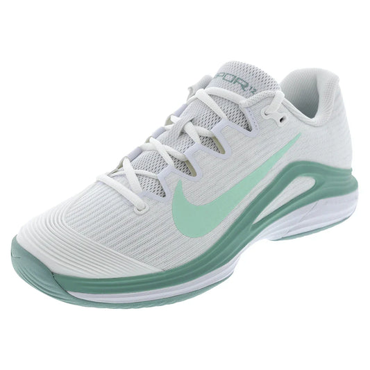 Women's Zoom Vapor 12 Tennis Shoes White and Mint Foam