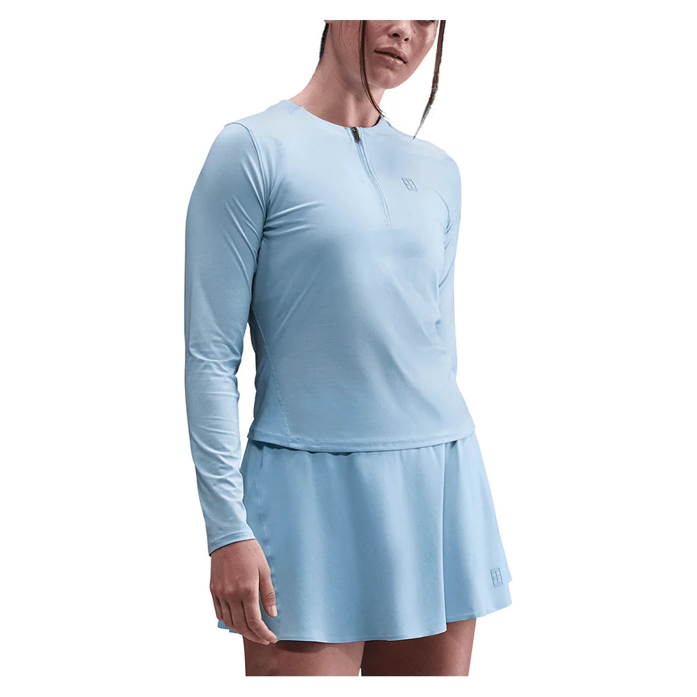 Women's Court Dri-FIT Advantage Mid-Layer Tennis Top Celestine Blue