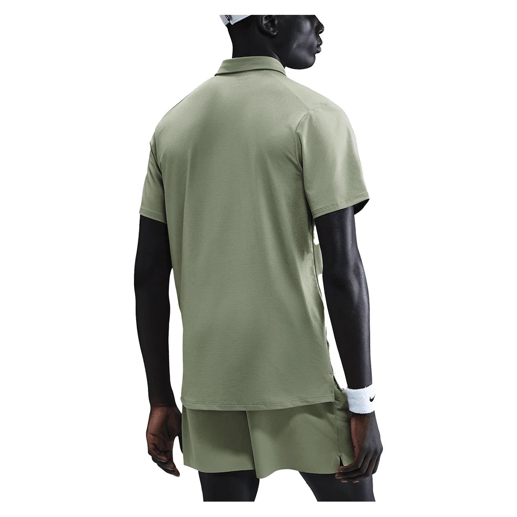 Men's Court Dri-FIT Advantage Tennis Polo Oil Green and White