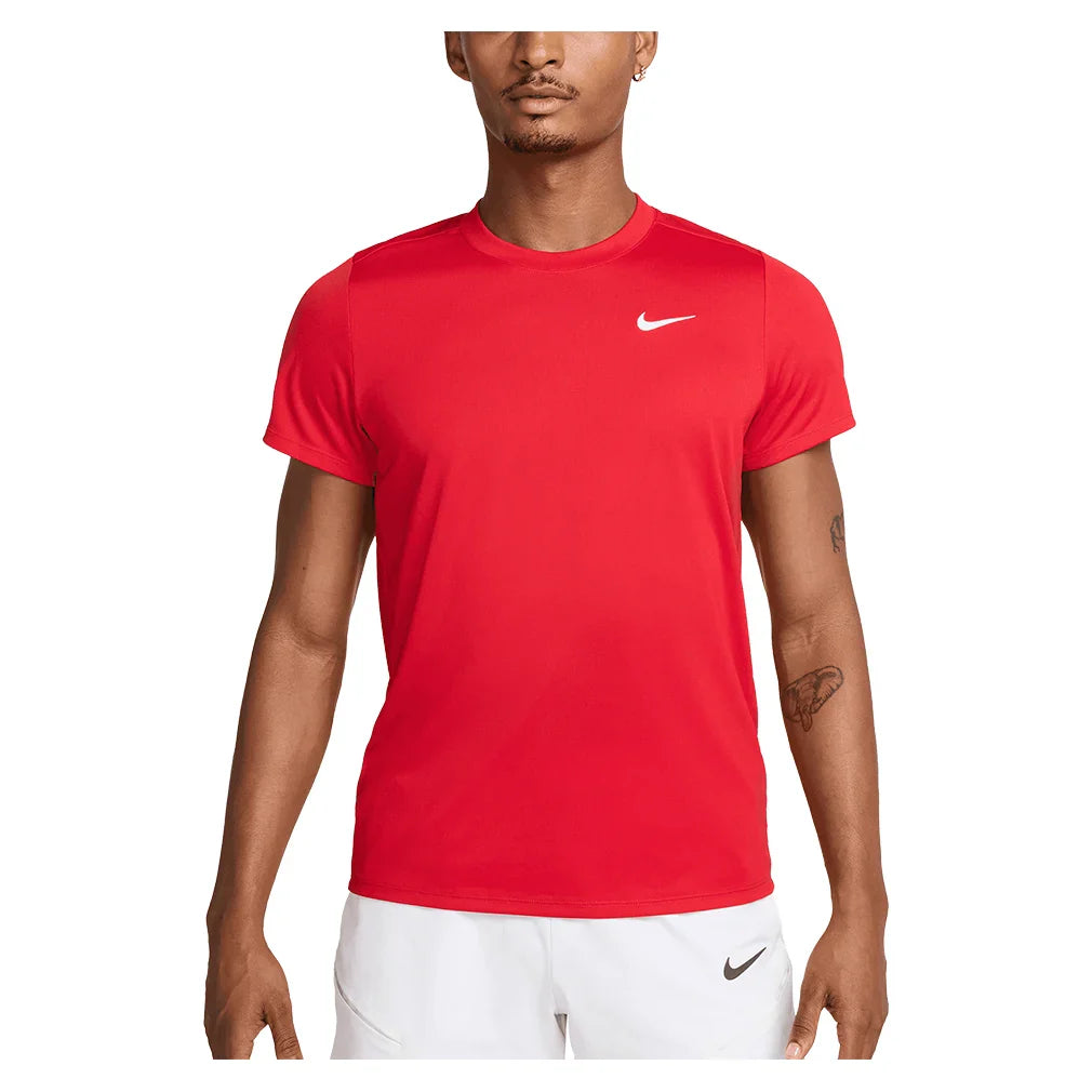 Men's Court Dri-FIT Victory Tennis Top University Red and White